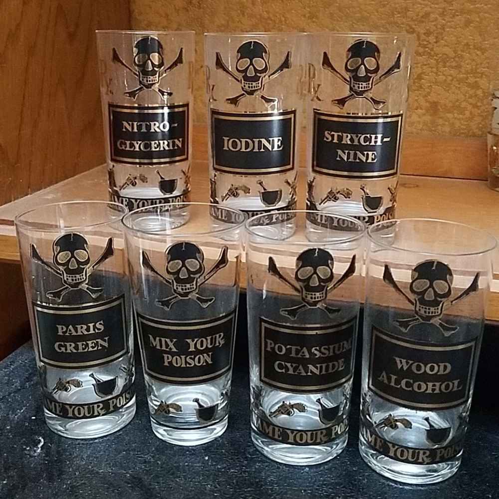George's Briard Name Your Poison Glass Cups